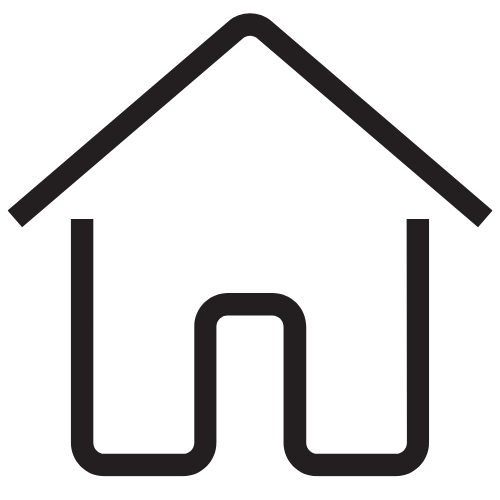 Home icon representing the home page button (outline of a house).